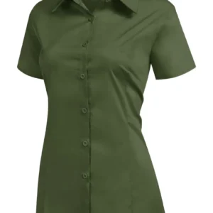 Camisa Verde Manga Corta para Dama – Toque Fresco y Versátil